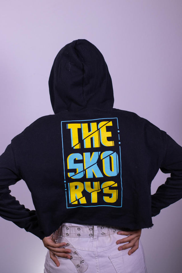 Sliced Cropped Hoodie